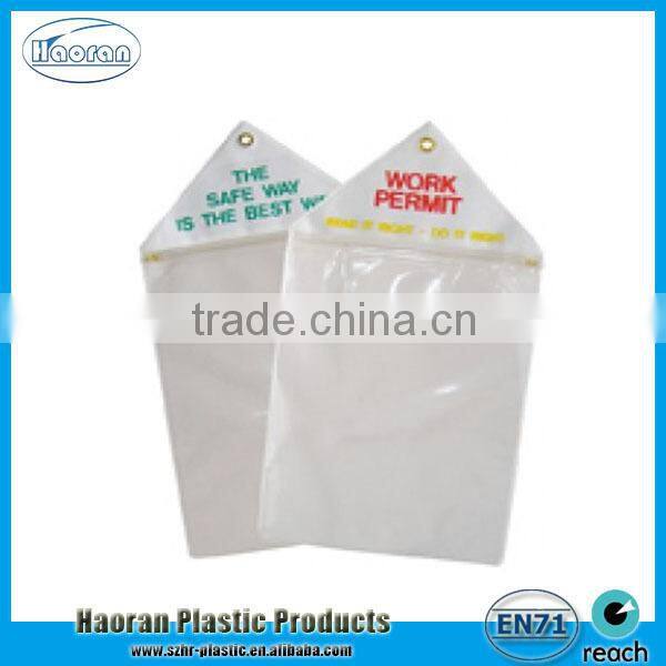 Hot sale plastic vinyl permit holder with zipper factory supply