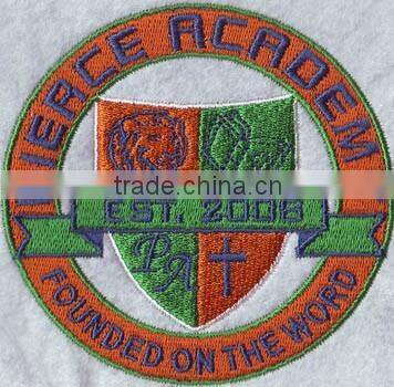 felt fabric round design embroidered patch/custom embroidered patches for student