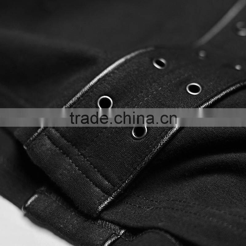 PQ-178 PUNK RAVE"Thorn" Series Punk Dark Minimal Spell PU Leather Dress With Dresseyelets Decoration