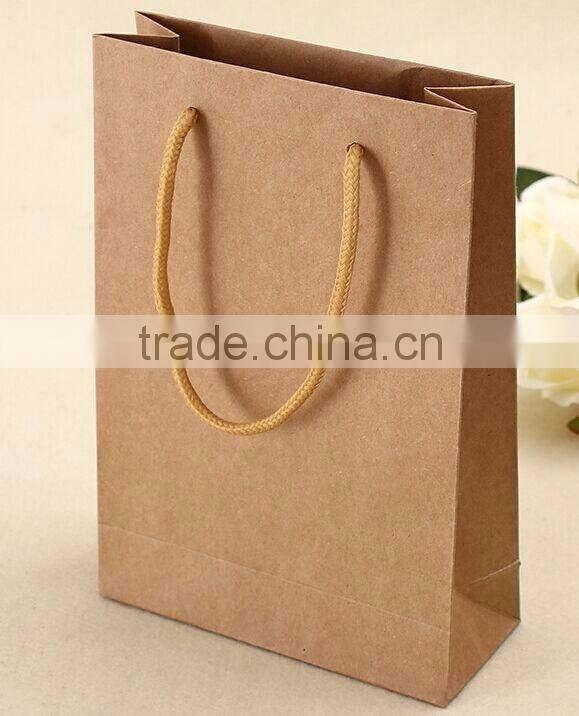 Free design cheap recyclable custom printed kraft paper bag with handle