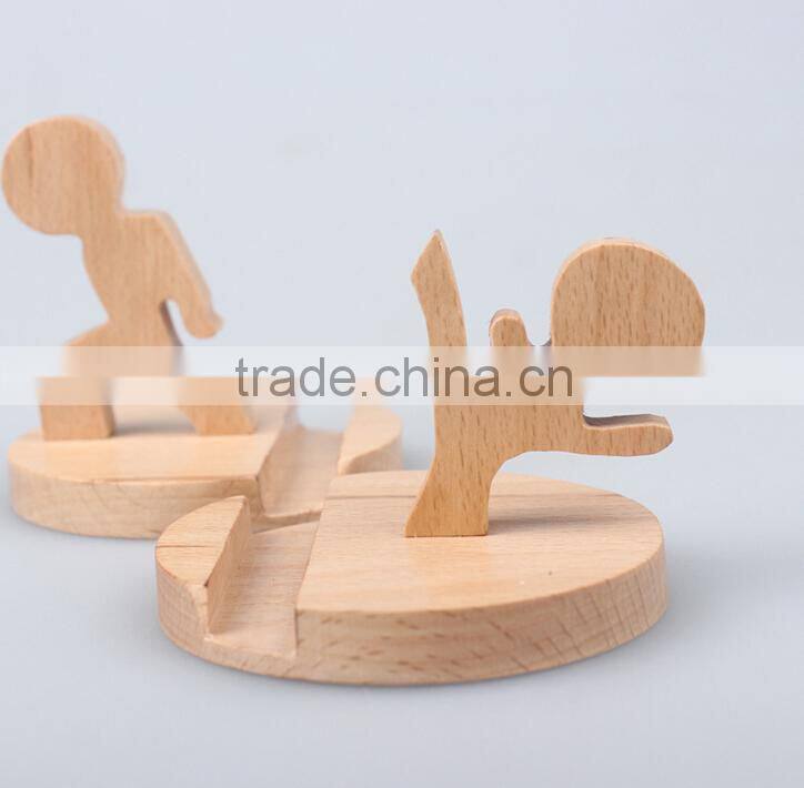 factory price wholesale wooden apple mobile phone holder