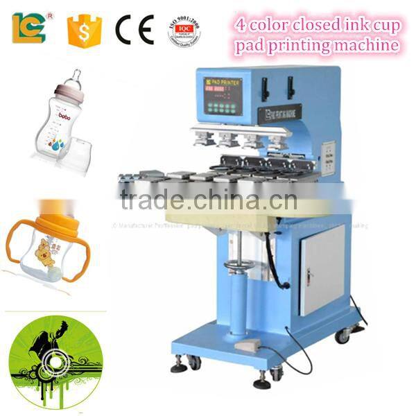 china Hottest 4-Colour Ink Cup Pad Printer LC-SPM4-150/16T Tampo printing Machine for ball and case