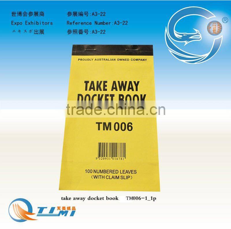 restaurant docket book,take away docket book,