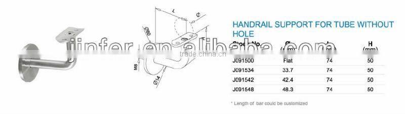Stainless steel wall mounted handrail bracket, stainless steel wall handrail bracket, handrail support, wall mount handrail brac
