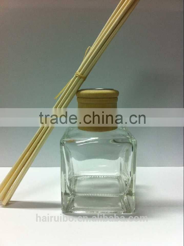 Room diffuser square reed diffuser bottle wholesales with wooden cap and inner plug