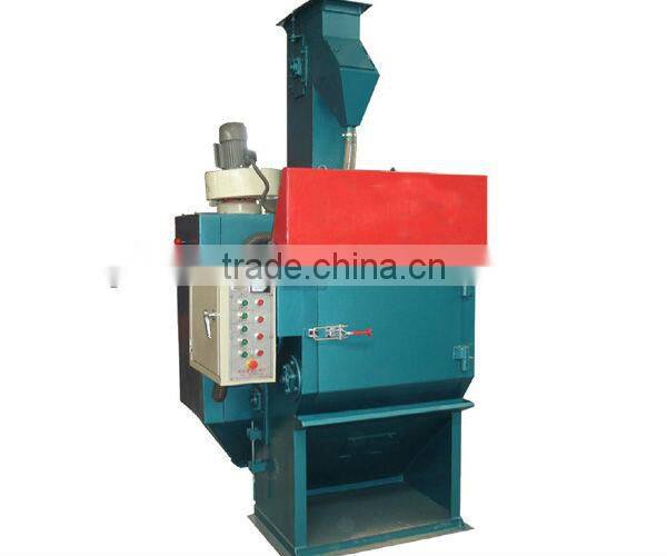 Auto shot blasting machine with rubber belt