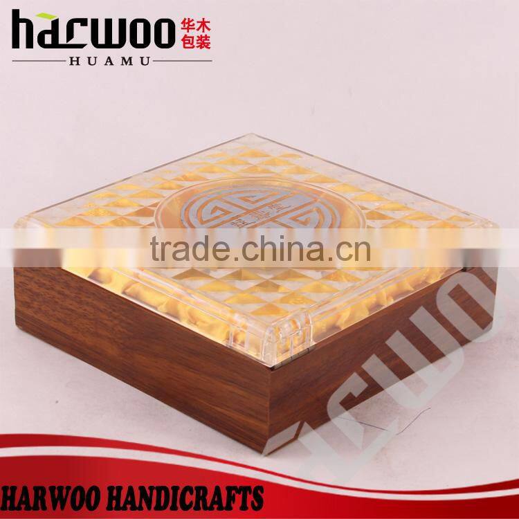 Custom design cheap gloss lacquered printed mdf wood gift box