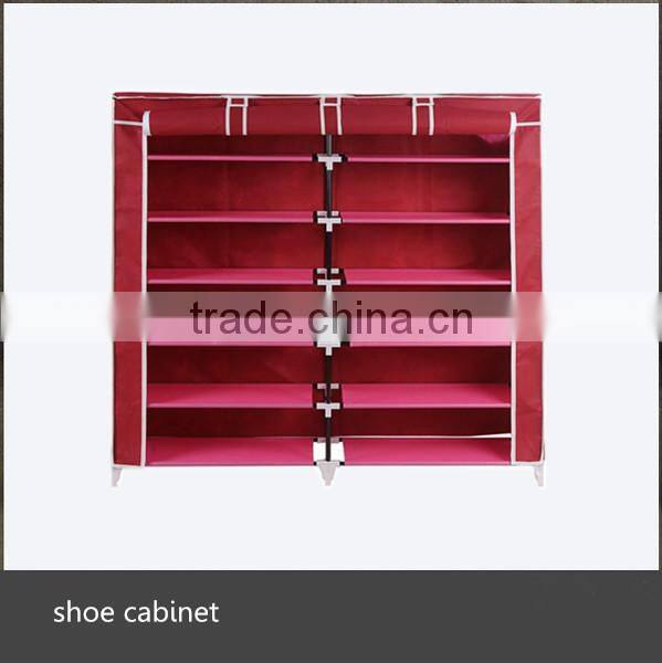 WUHUAN Space Saving Metal Shoe Rack With Non-woven Fabric