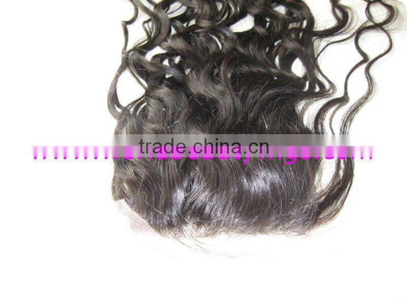 black big curl human hair lace closure