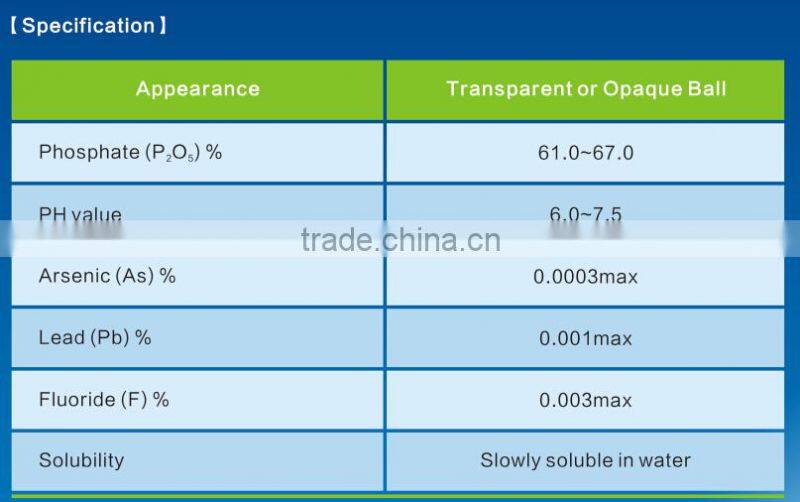2015 hot sale Glassy Transparent polyphosphate balls