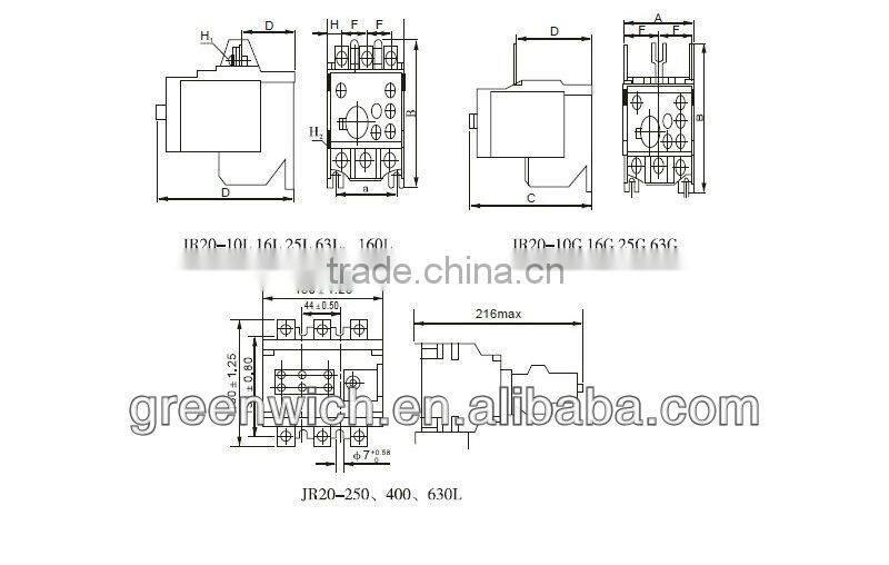 JR20-160 series thermal overload relay from china