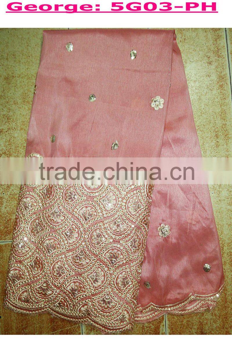 Charming yellow dress making lace African style george lace for ceremony