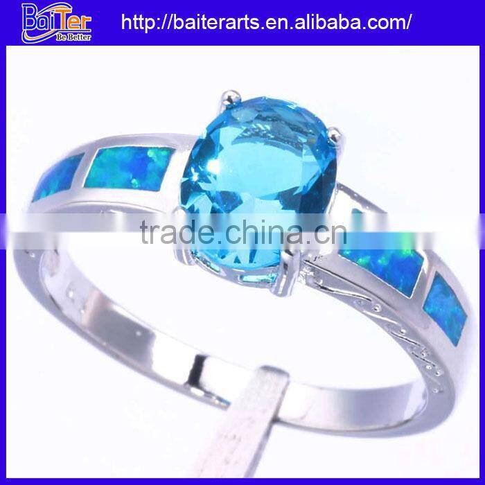Hot !Custom 925 Sterling Silver Bridal Set Opal Engagement Rings