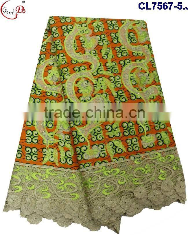 CL7567 fancy lace pattern embroidery lovery fashion design popular series high quality wax stone lace on purchasing promotion