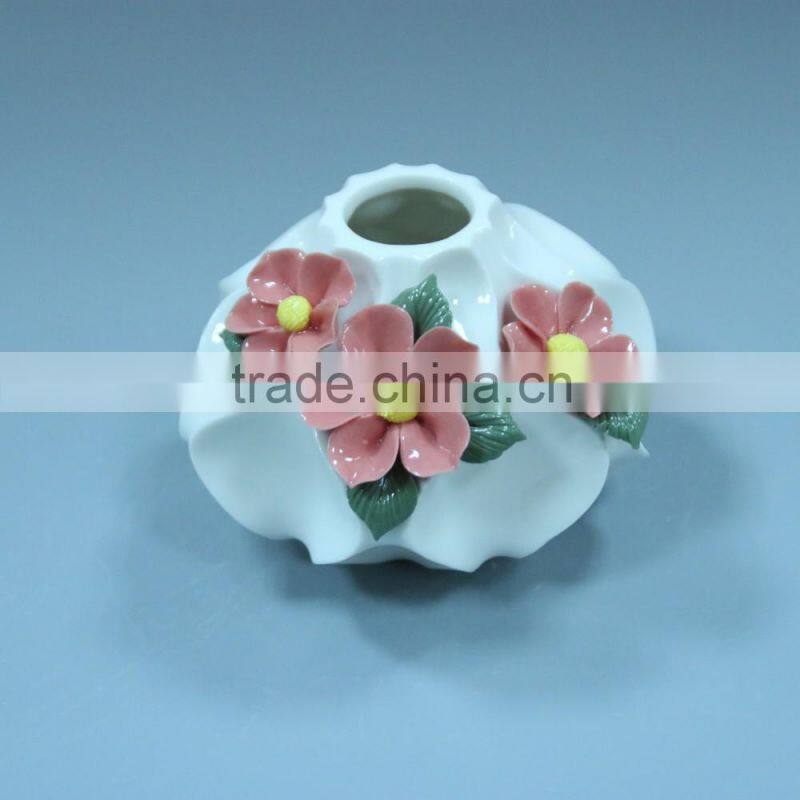 Chinese artficial flower with ceramic flower vase decoration