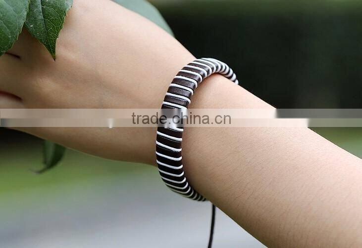 2016 Handmade Rope Bangle Cow Leather Bracelet For Couples