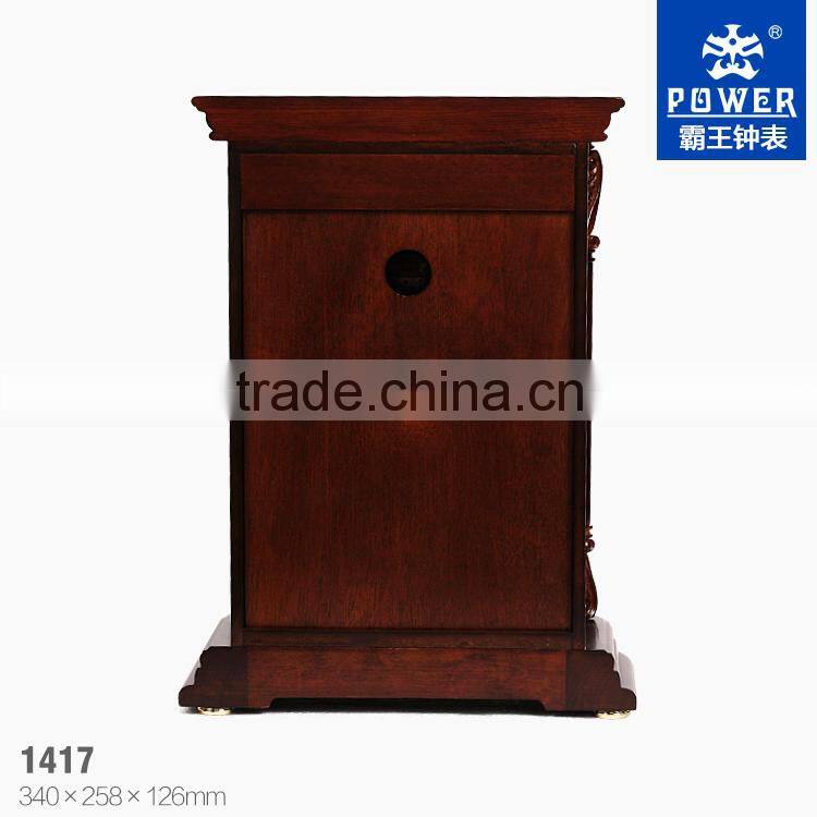 wooden rotating pendulum table clock