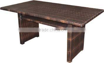 outdoor rattan table with tempered glass in different design