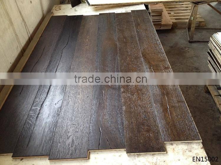 3-Layer Antique Engineered Oak Wood Flooring with Vintage Design