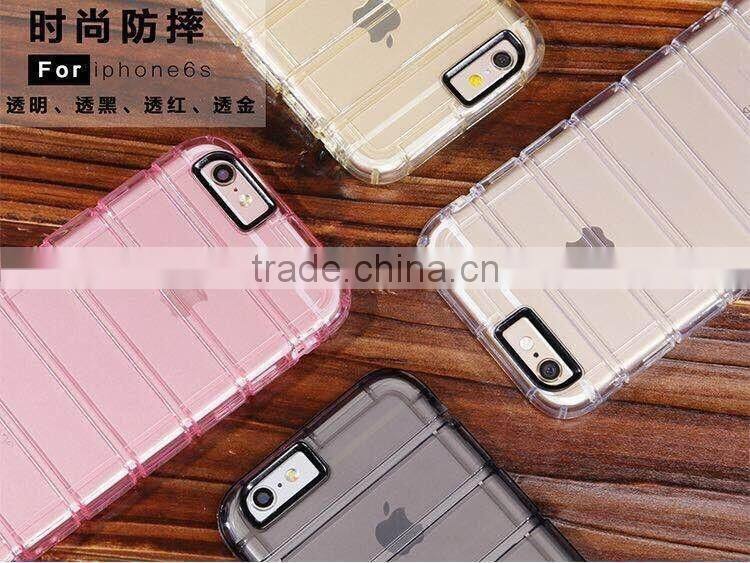 TPU transparent clear shockproof mobile phone case for iphone 6