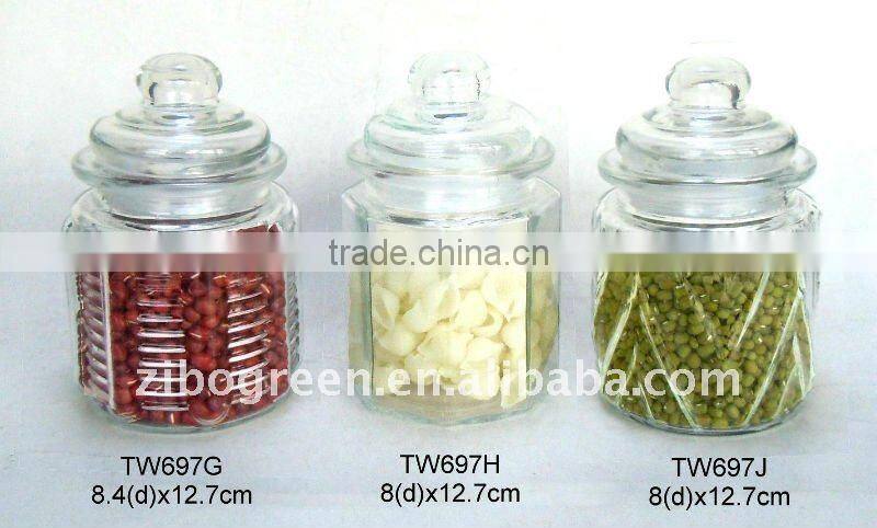 280ML square glass jar with wooden box (CCP524B/6W)