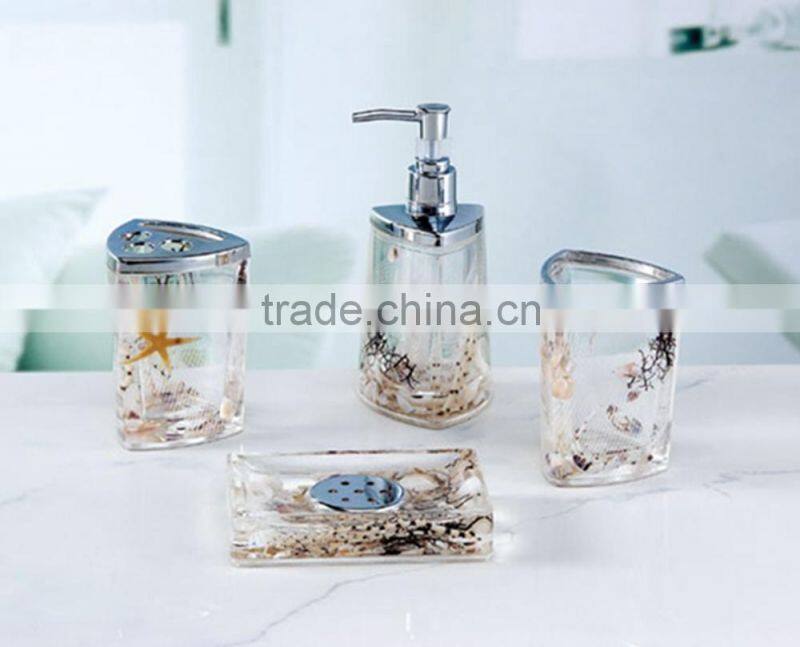 4pcs best sell oil floating acrylic Bathroom Accessories Set