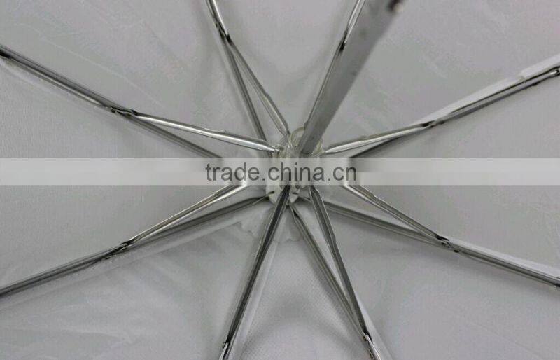 2015 21inches*8panel aluminum frame good quality 3 folding umbrella ,make your own umbrella