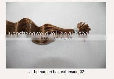 top quality flat tip pre bonded 100% indian hair extension remy 18" 1g strand wavy