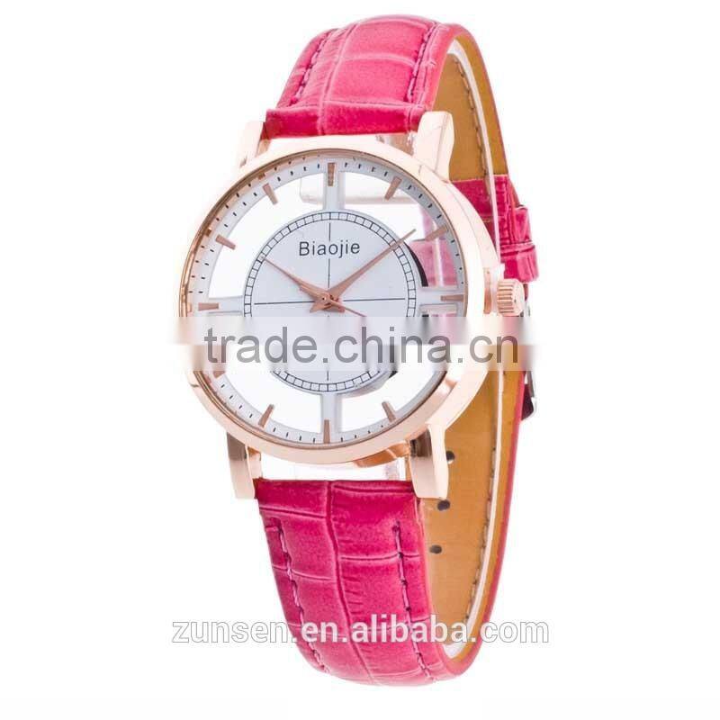 Relogio Feminino 2016 New Arrival Watch Men Transparent Hollow Leather Srap Wrist Watch Quartz Dress Watch