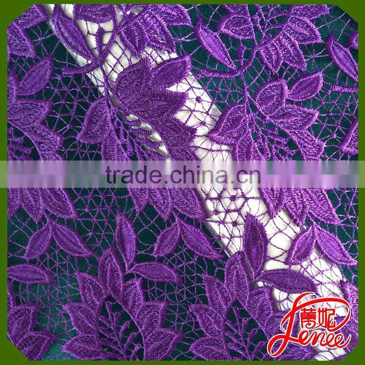 Elegant Color Floral Chemical Embroidery Fabric For Evening Dress