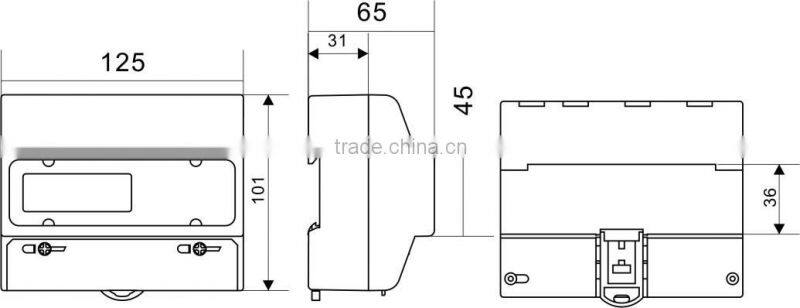 Three Phase DIN-Rail Electricity Power Meter with RS485