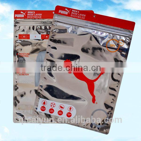 Shenzhen manufacturer wholesale high quality customized printed zip-lock plastic garment bag