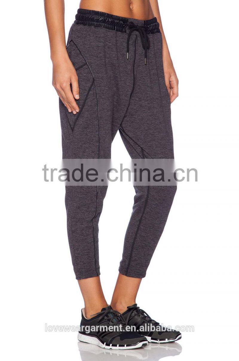 2015 women china cheap loss weight sport sweat pants in deep grey