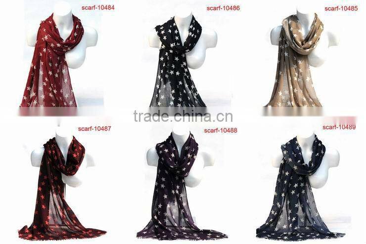 fashion 100% ployester square neck scarf