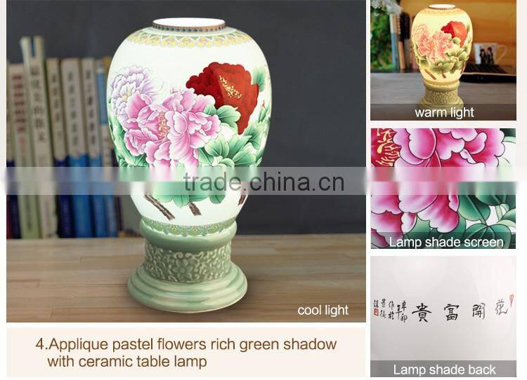 Wooden porcelain led vintage table light table lamp home decor light table