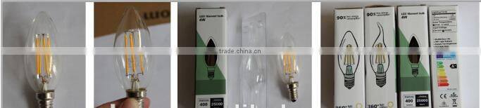 250lm led fialment bulb with tail candle lamp