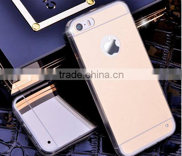 Luxury clear tpu aluminum mirror case for iphone 6, for iphone 6s/6s plus/5s tpu mirror case
