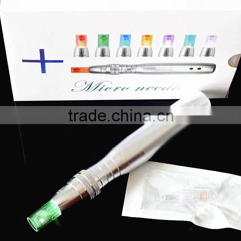 Huafu 2016! Led Nano Photon Lip/Eyelash/Facial RECHARGEABLE Microneedle Derma Pen