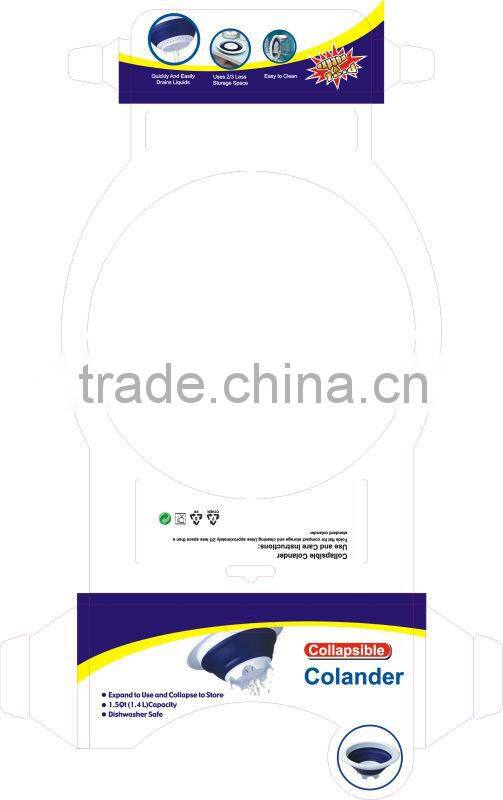 Middle plastic tpr collapsible colander