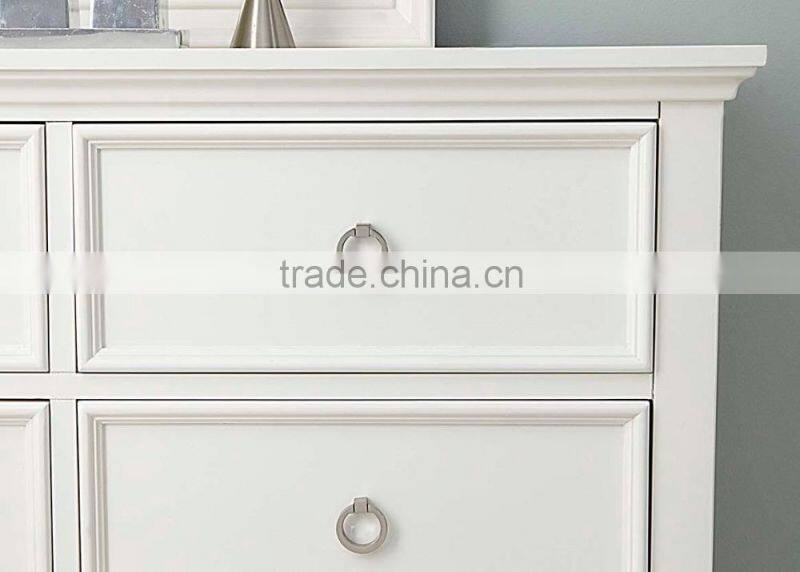 Yihua Tamarack White Master Bedroom Round Platform Bed Queen Size