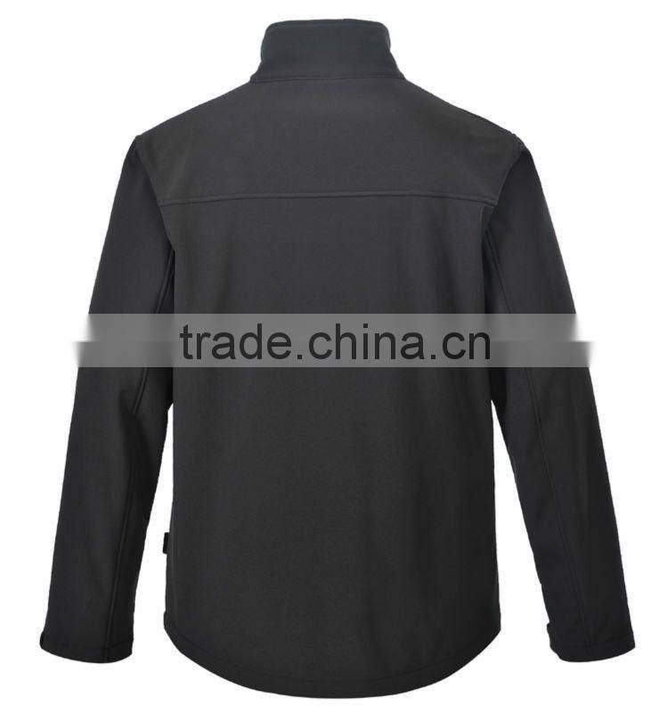 Black softshell jacket men with waterproof(2xm12a)