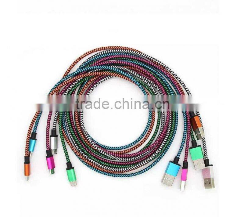 Durable Braided Nylon USB Data Sync Charger Cable Cord for Samsung Data Sync Data Charging Usb Cable