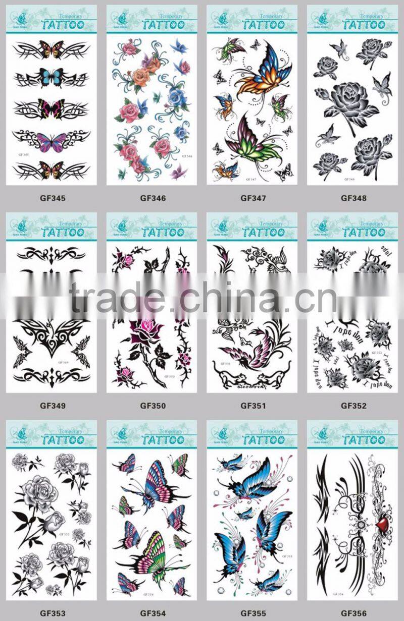 2016 best seller eco-friendly high quality tattoos of butterflies shoulder
