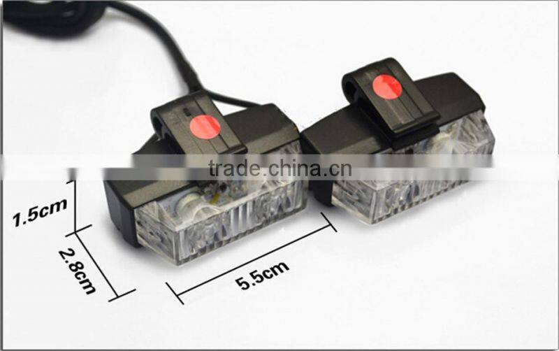 16 LED Car Strobe Lights 10 sets/lot 8x2 LED Flash Warning Light Red And Blue LED Emergency Light