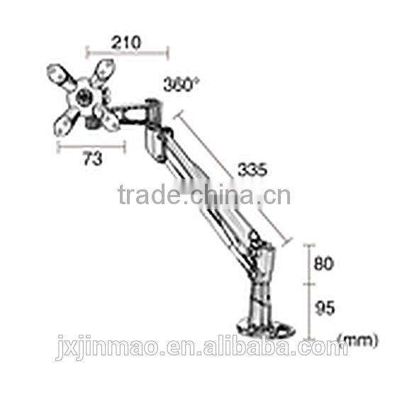 Aluminum Lcd Swivel Tilt Monitor for Lcd Monitor Single Bracket