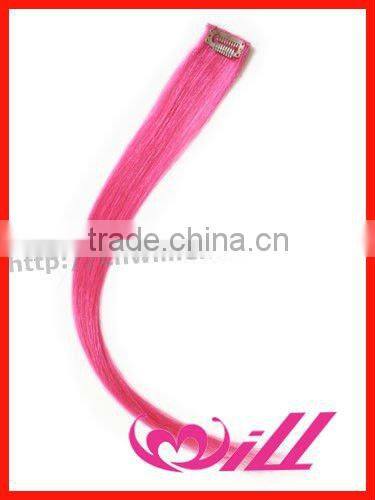 High Quality Pretty Easy Clips Hair Extensions Hot Pink Cheap 1 pc Clip in Hair Extension Human Hair Extension