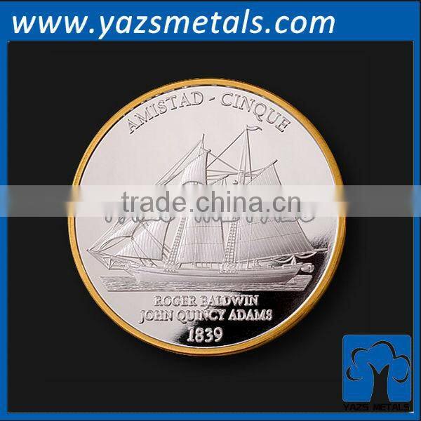hot sales engrave metal enamel trolley coin
