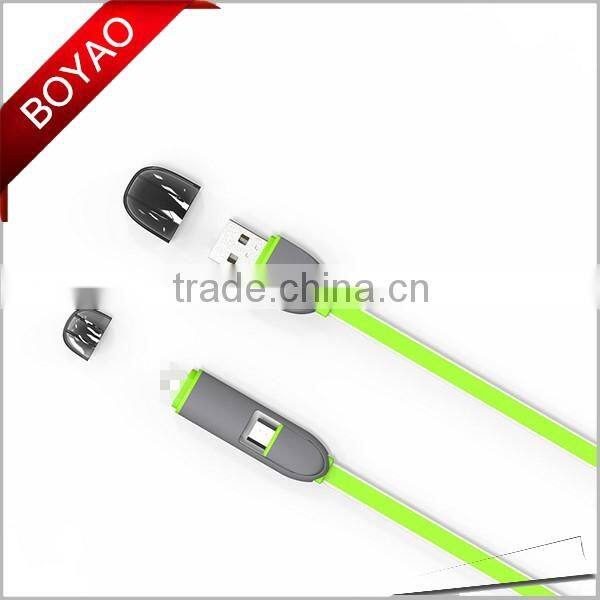 2016 newest design trendy 2 in 1 usb charging cable, micro usb charging cable CE FCC ROHS