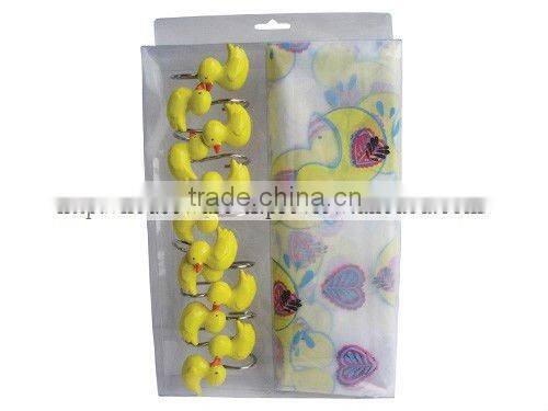 1PC PEVA SHOWER CURTAIN/BATHROOM CURTAIN WITH 12PCS RESIN HOOKS