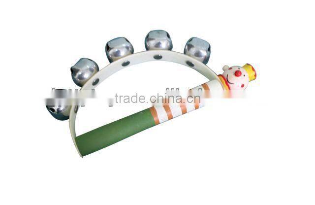 Wooden rattle handle jingle bell educational music toy
